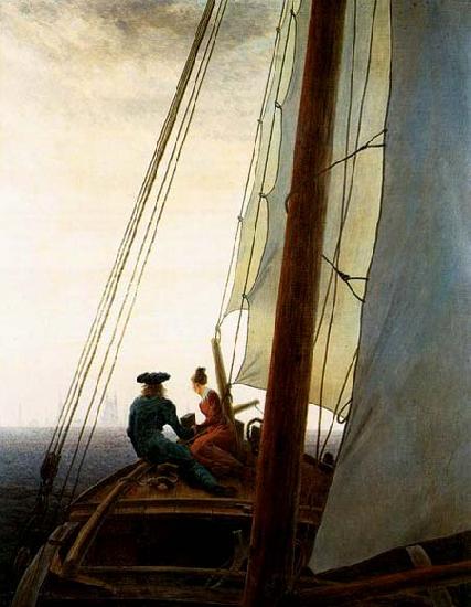 Caspar David Friedrich On the Sailing Boat oil painting image
